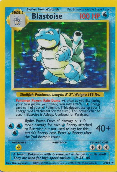 Blastoise, Base Set Holo Rare, voorkant